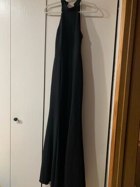 Black Halter Evening Gown - Elegant Floor-Length Dress